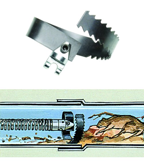 Końcówka z nożem spiralnym piłokształtnym do przepychacza elektrycznego K-40